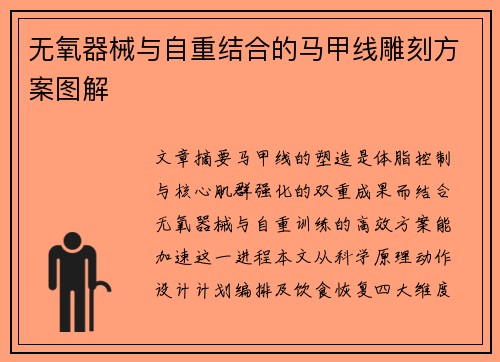 无氧器械与自重结合的马甲线雕刻方案图解